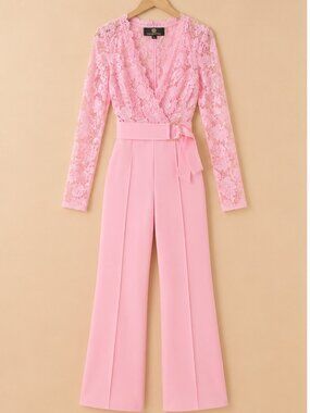 Valentine Lace Crochet Long Sleeve Jumpsuit
